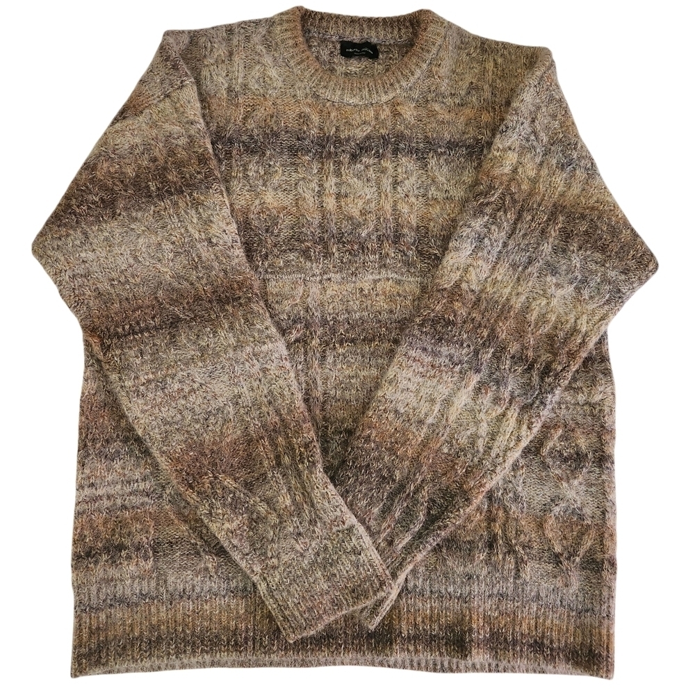 ROBERTO COLLINA Wool Mohair Blend Textured Knit Sweater brown beige 54 (italy)